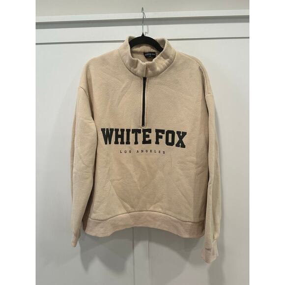 White Fox 1/4 Zip Sweatshirt Size M/L - Picture 1 of 3